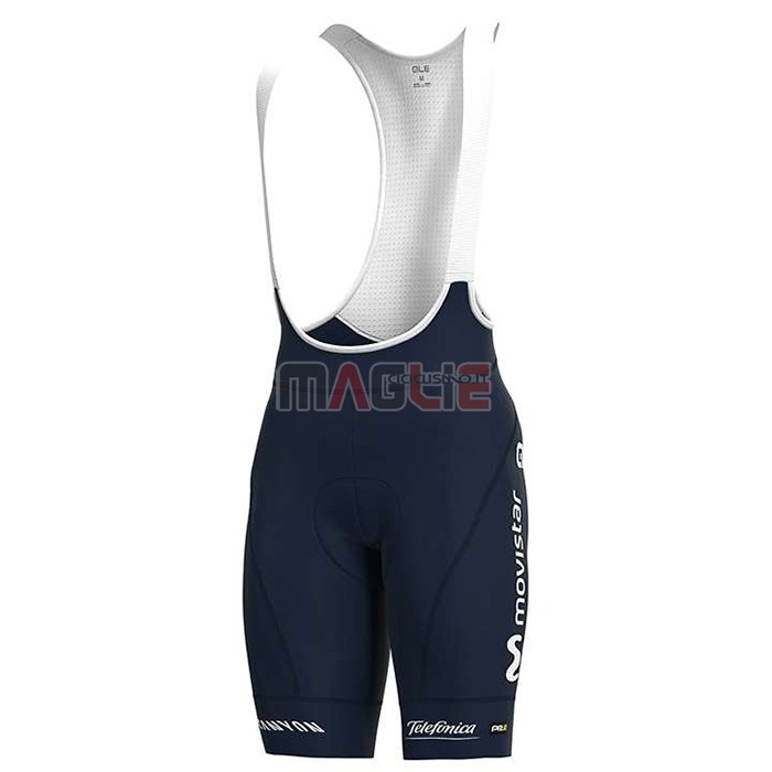 Maglia Movistar Manica Corta 2020 Bianco Blu